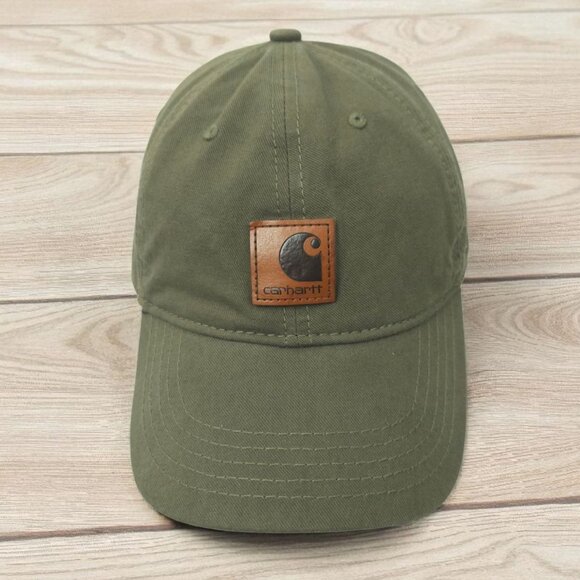 Carhartt Strapback OSFA Cap Hat Trucker Baseball Logo Patch Fatigue Green - Picture 1 of 14